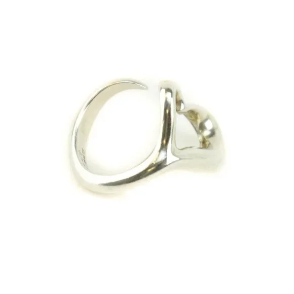 TIFFANY & CO "Elsa Peretti": Sterling Silver, "Open Heart" Ring Sz: 7 (1455) - Picture 4 of 5